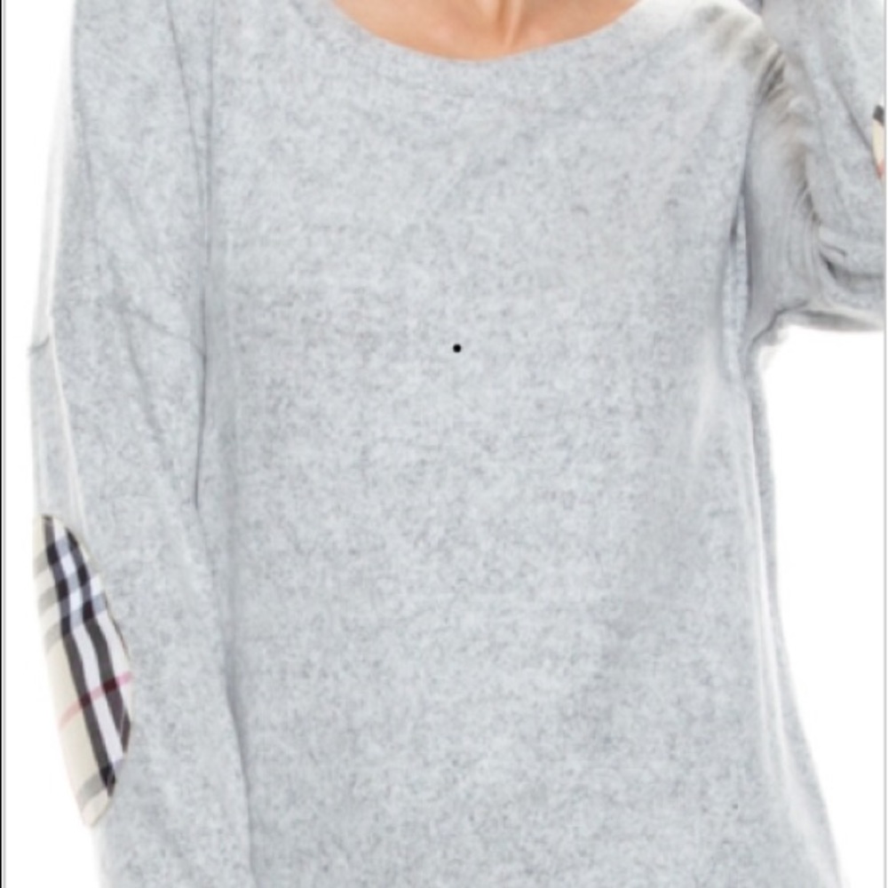 Heather Grey Brushed Knit Sweater - Picture 1 of 2